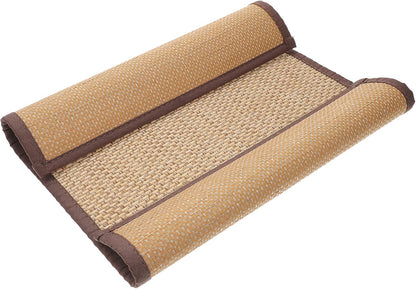 Beavorty Bamboo Rug Woven Straw Seat Cushion, Japanese Style Rattan Futon Sitting Pad for Zen Garden Yoga