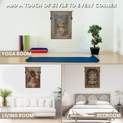 Charlotte Home Furnishings Inc. Bouquet Jardin Garden French Tapestry Wall Hanging, 57 X 41 Inch, Viscose Cotton And Polyester Blend Wall Art, Perfect For Home Decor, Wall Decor By Redoute