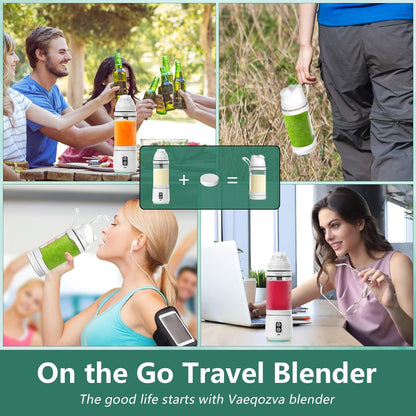 Portable Blender for Shakes and Smoothies, 24oz Travel Blender, 300W Type-C Rechargeable with Travel Lid