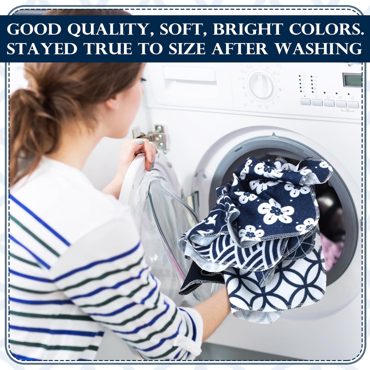 Noveread 36 Pack Japanese Reusable Cleaning Cloths Washable Cotton Kitchen Towels for Home (Blue)