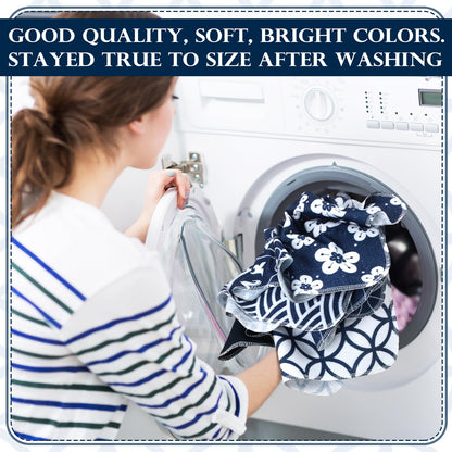 Noveread 36 Pack Japanese Reusable Cleaning Cloths Washable Cotton Kitchen Towels for Home (Blue)