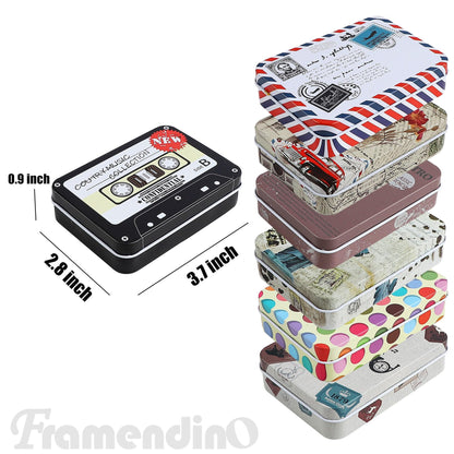 Framendino, 10 Pack Metal Tin Plate Empty Boxes Trinket Jewelry Coin Box with Lid for Candy