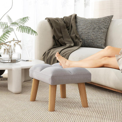 15.74" D11.81" W10.62" UHBD032G YMYNY Footstool, Small Ottoman Stool Chair with Wooden Legs, Modern Padded Sofa Seat