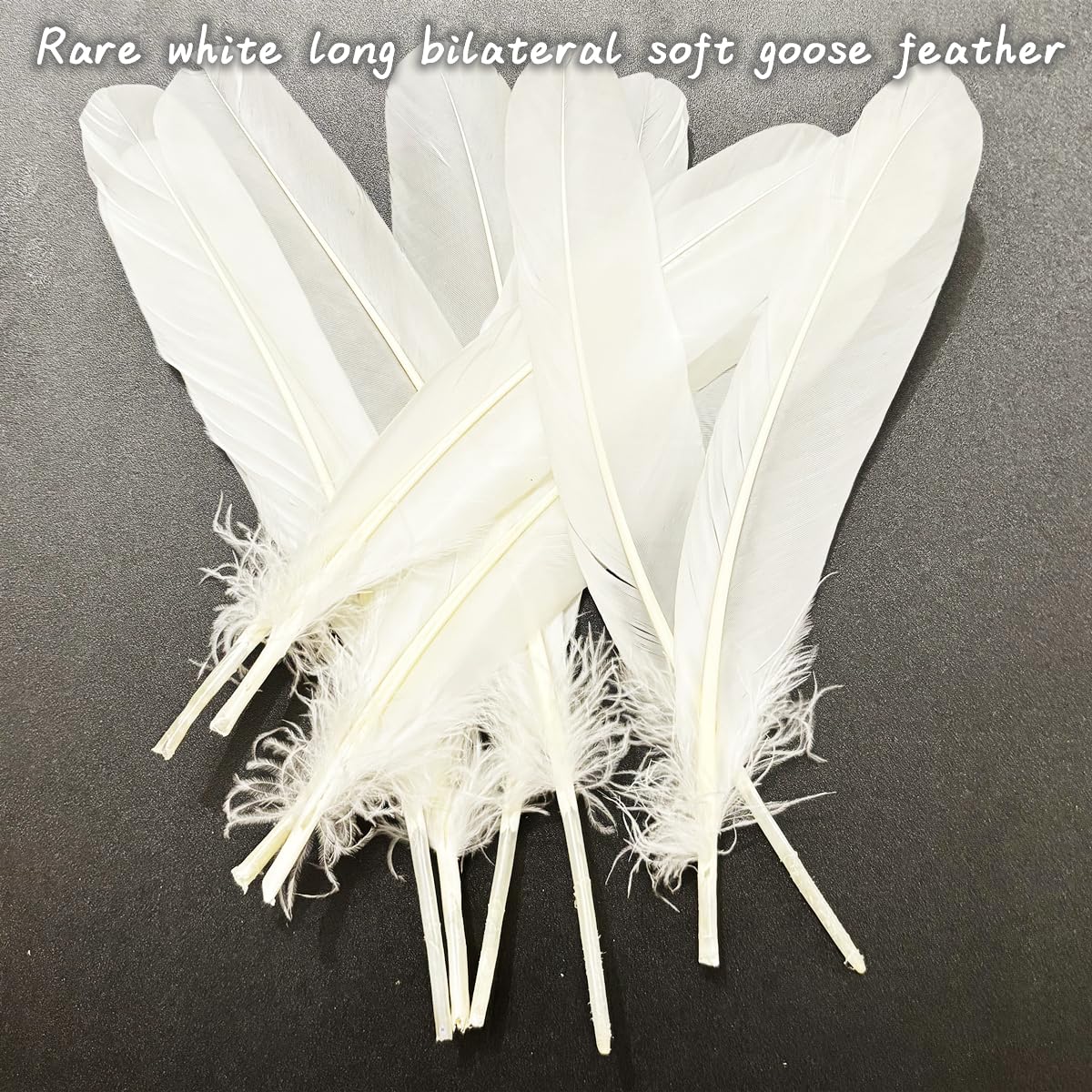 White Feathers 8-10inch,50PCS 21-25cm Bulk Feather for Crafts,Natural Long Goose Feather,for Wedding Dress and Party Costumes Decoration,DIY Fabricating Handicraft Article