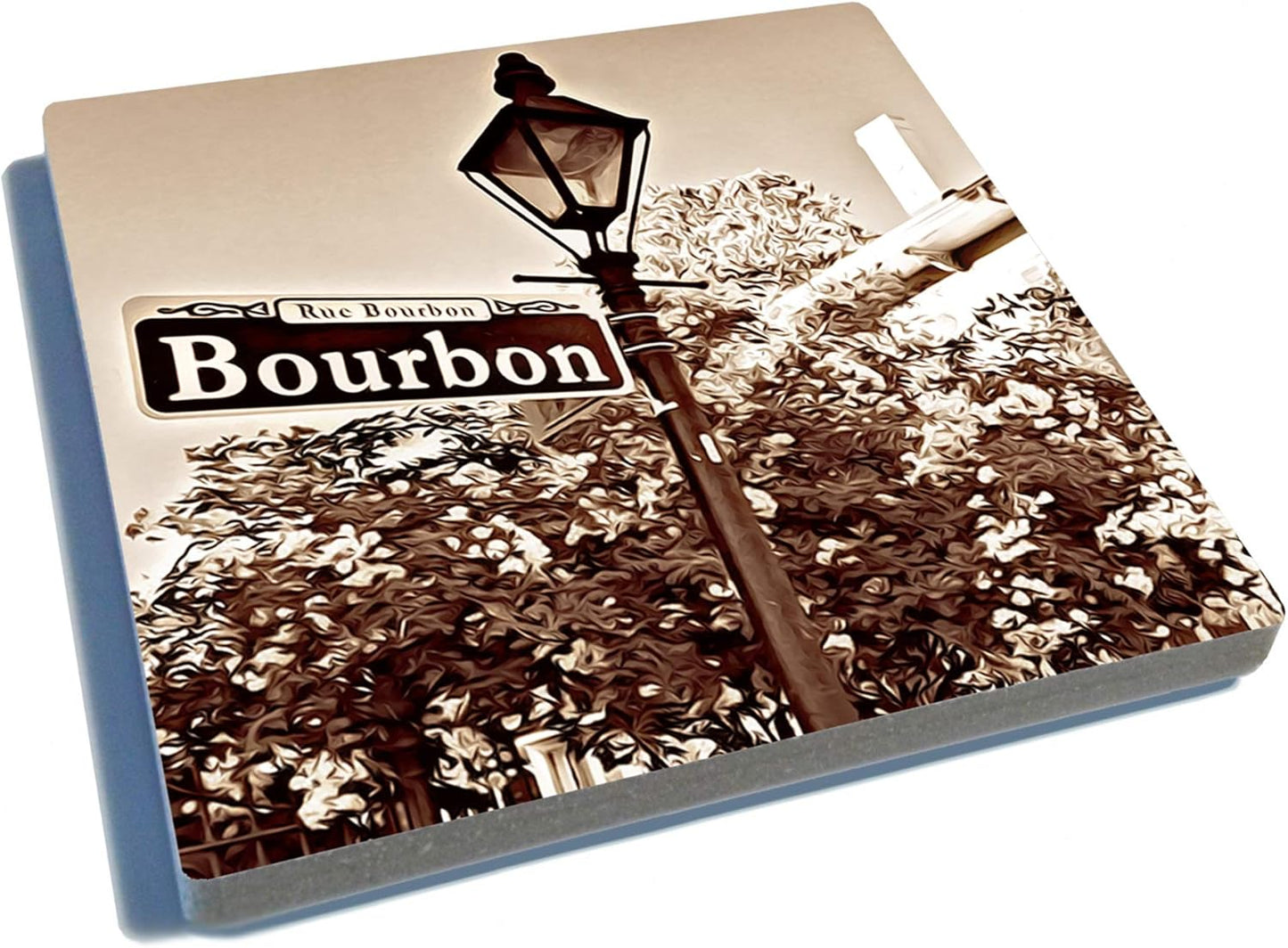 EXIT82ART - Stone Drink Coasters (Set of 4), New Orleans French Quarter, Vintage Black and White Images, Tumbled Stone,