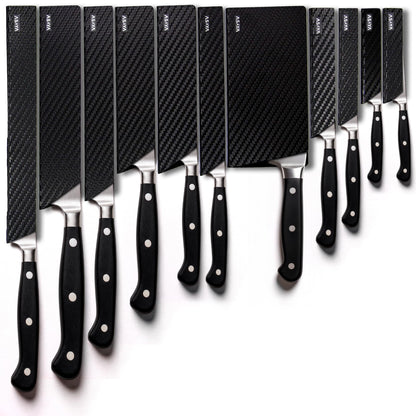 Asaya Professional Chef Knife Edge Guards – 11 Piece Knives Universal Covers - Extra Strength ABS Plastic and Food Safe Kitchen Knife Sheath Covers – Knives Not Included