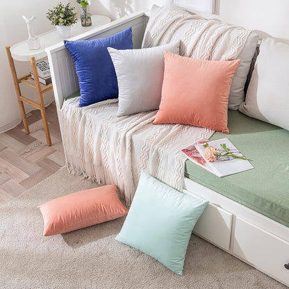 26x26 Inch Set 2 MIULEE Euro Sham Velvet Pillow Covers, of Large Square Decorative Pillows -Greyish White Super Soft