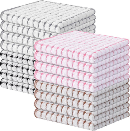 16 Pack 12 12 Inches Kitinjoy Cotton Terry Kitchen Dish Cloths, x Super Soft and Absorbent Dish Rags, Quick Drying Dish