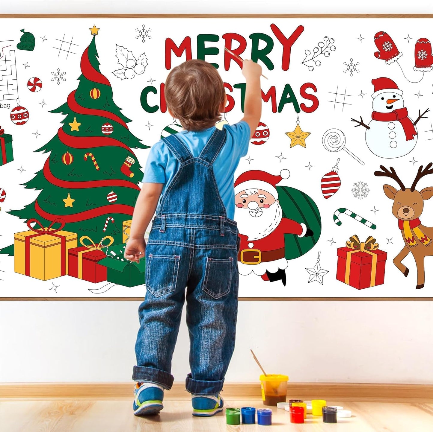 1 Pack Kids,30 72 Inch Childom Christmas Coloring Tablecloth for Kids,Christmas Crafts for x Disposable Paper Table