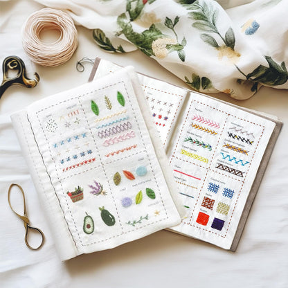 spicssa 2026 Upgraded Embroidery Stitch Book Kit, All in One Sewing Embroidery Kits, Starter Practice Patterns, Complete Tool kit and VideoTutorials, Gifts for Girlfriends, Mothers, and Craft Lovers