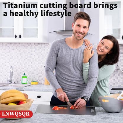 LNWQSQR 3Pack titanium cutting boards for kitchen,Double Sided Food titanium Grade Metal Non-Toxic titanium Cutting Boards,Easy to Clean,Dishwasher Safe(s+m+L)