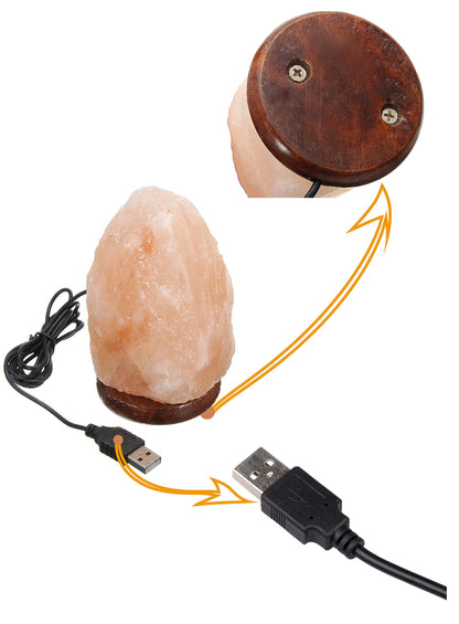 Clearance! ! ! JIC Gem Natural USB Himalayan Salt Lamp Crystal Salt Rock Mini Hand Carved Lamp with Multi-Color LED Changing Bulb