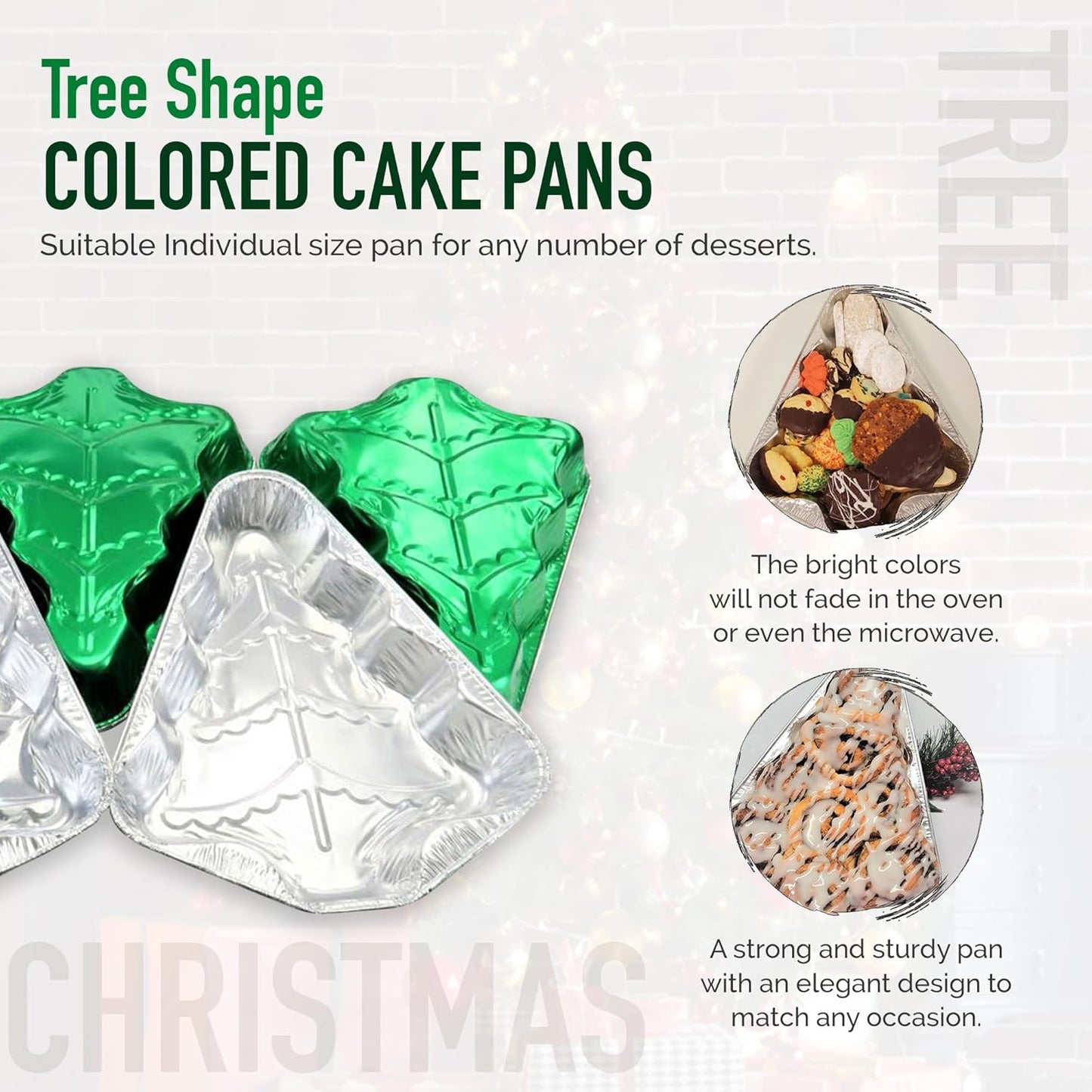 Handi-Foil Disposable Aluminum Christmas Tree Cake Pan, 10 Pack