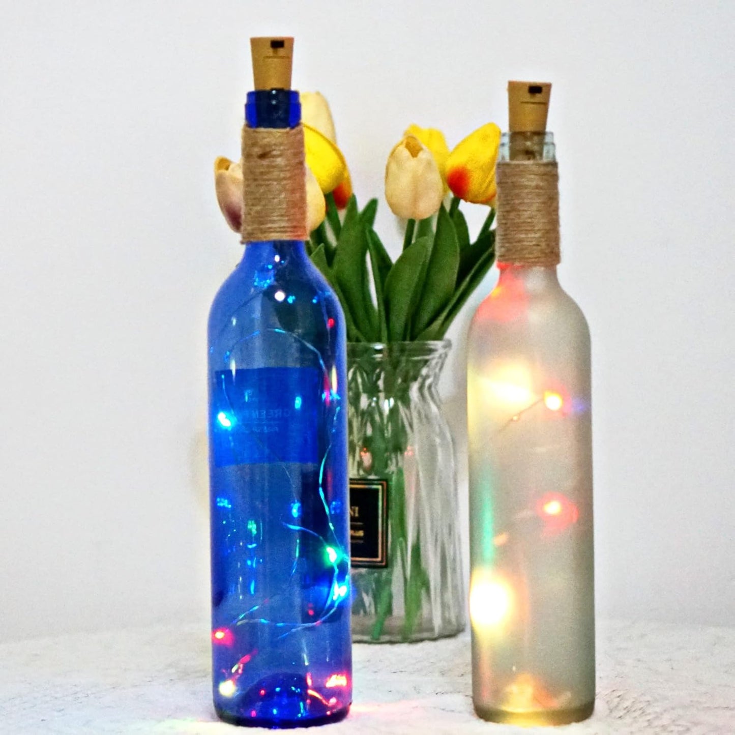 15Pack 10 40 Inches SmilingTown Wine Bottle Lights with Cork LED Battery Operated Silver Wire Liquor Fairy Mini String