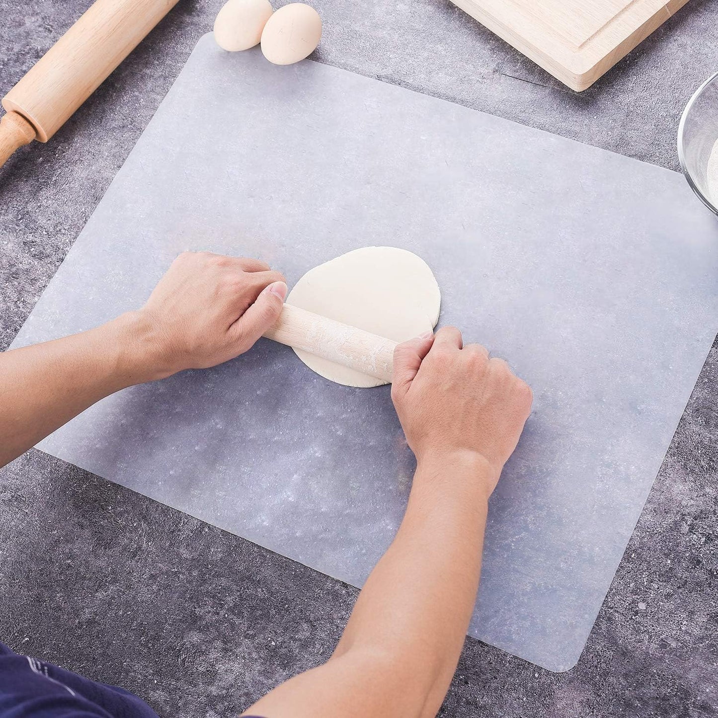 Waterproof Silicone Placemats, Non-Stick Baking Mat for Kids, Heat Resistant Countertop Protector Pads (Clear, 3pack)