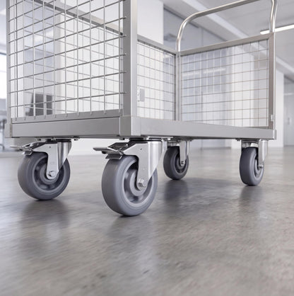 Platform Truck Cart with Cage,2200 lbs Capacity,6-in-1 Multi-Purpose Heavy Duty Foldable Flatbed Cart with Swivel Wheels,Quiet&Smooth Rolling Utility Hand Cart for Grocery,Laundry,Garage,Warehouse
