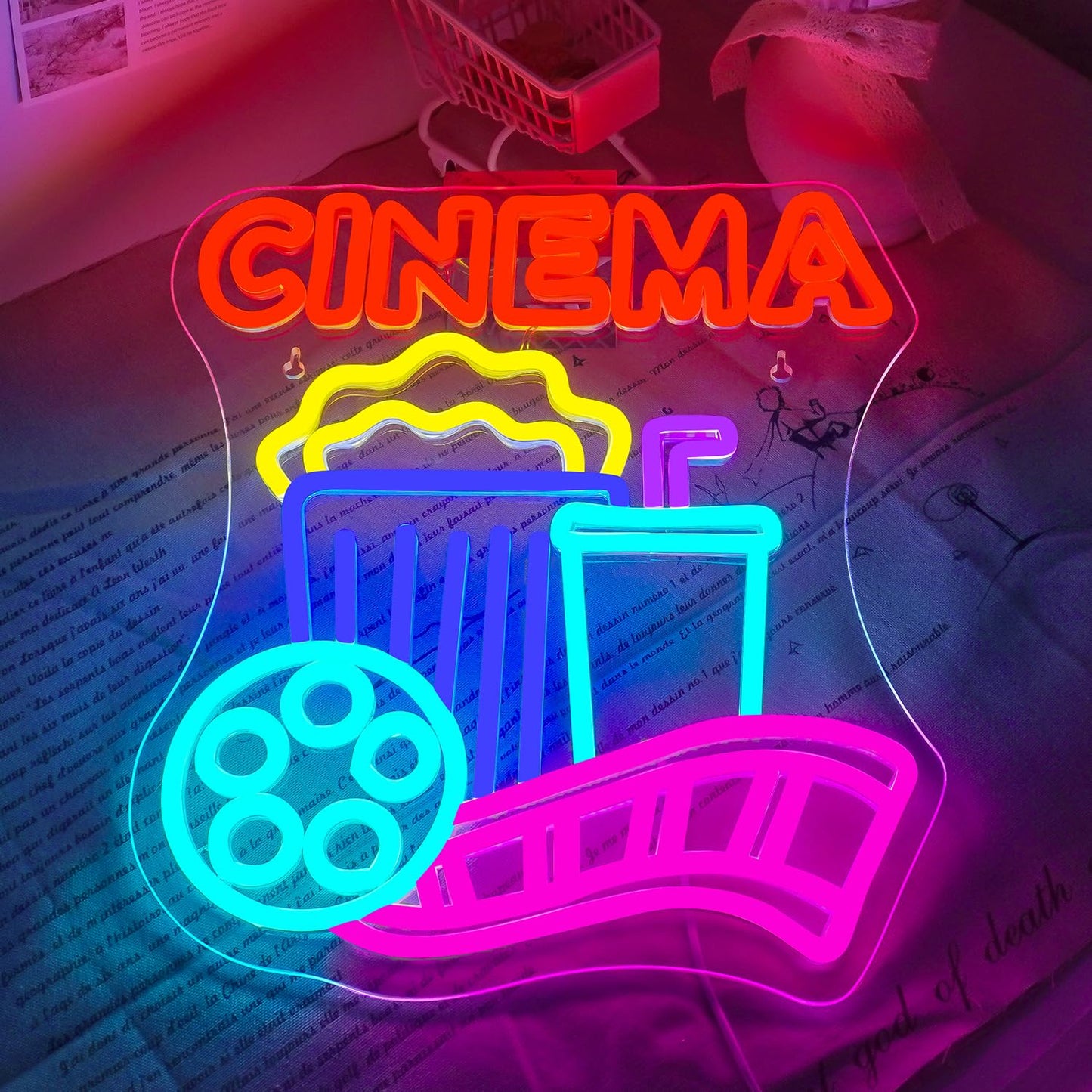 LooKLight Guitar Rock and Roll Neon Sign,Neon Light Sign,Led Neon Light for Wall Decor,Guitar Shape Light Up Sign,USB Neon for Bar Live Music Vocal Recital Concert Man Cave
