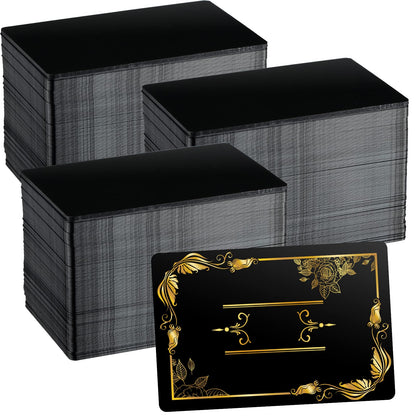 Thenshop 550 Pcs Metal Business Cards Engraving Aluminum Plates for Crafting Multipurpose Metal Sheets for Crafting 0.01 Inch Thick Blank Business Cards for CNC Engraver Laser DIY(Black)