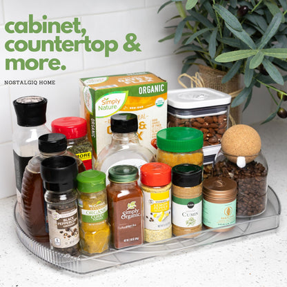 NOSTA Home Rotating Lazy Susan for Refrigerator - Square Lazy Susan - Refrigerator Lazy Susan Organizer - Rotating Fridge Organizer - Large (16.5x11)
