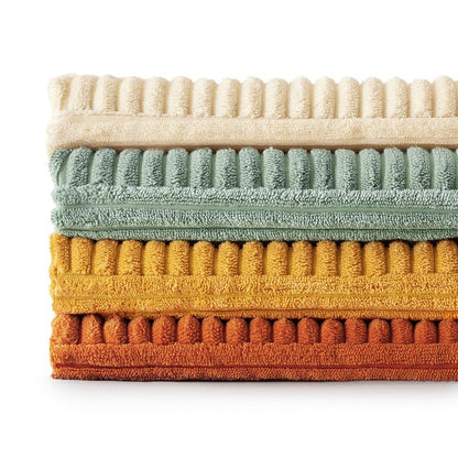 MIULEE Teal Orange Decorative Throw Pillow Covers 18x18 Inch Set of 4 Boho Corduroy Striped Cushion Cases Modern Farmhouse Patchwork Pillow Cases for Couch Sofa Bedroom Home Decor