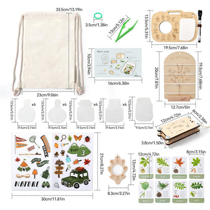 Flower Press Kit for Kids, Nature Exploration Toys with Plant ID Cards & Drawing Board, Outdoor Explorer Kit with DIY Bouquet Preservation & Dried Flower Art | Ideal Gift for Nature & Craft Lovers