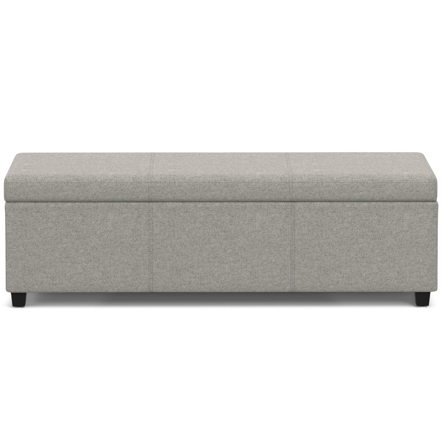 SIMPLIHOME Avalon Extra Large Storage Ottoman Bench - 54 inch Wide Upholstered Linen Look Fabric Rectangular Lift-Top Ottoman in Cloud Grey, Contemporary Bench for Living Room with Hidden Storage