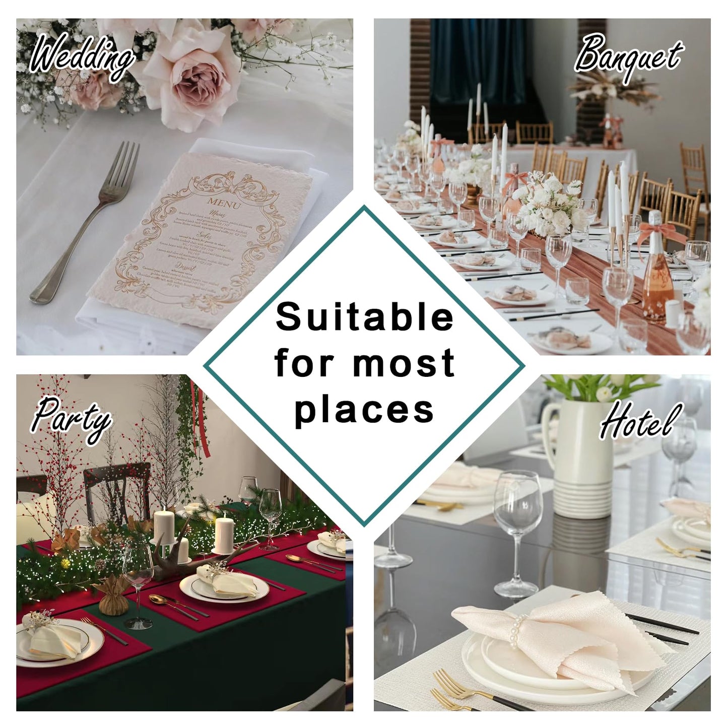Bailarina Cloth Napkins Set of 40,17x17 inches Dinner Napkins Cloth Washable,Polyester Square Table Cloth Napkin Bulk with Hemmed Edges Ideal for Banquets, Parties and Weddings-Dusty Pink