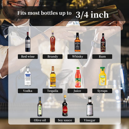 48 Pack Liquor Pour Spouts - Dishwasher Safe Hygienic Alcohol Speed Spouts, Suitable for 3/4" Bottle Mouth, Olive Oil, Juice, Syrup