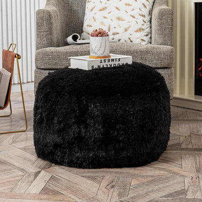 20x20x12 Inches Asuprui Pouf Ottoman Floor Pouf Cover Ottoman Foot Rest NO Filler Round Poof Seat Floor Bean Bag Chair