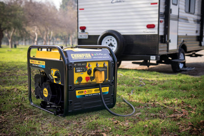 Champion Power Equipment 4,500-Watt Electric Start Dual Fuel RV Ready Portable Open Frame Inverter Generator with Quiet Technology and Free 3-Year Warranty