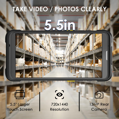 Posunitech Android 13 Barcode Scanner Handheld Mobile Computer 4GB+64GB Rugged Data Terminal PDA with 1D/2D Zebra-SE4710 Reader Bluetooth Wi-Fi 6 NFC 4G for Logistics, Warehouse, Retail