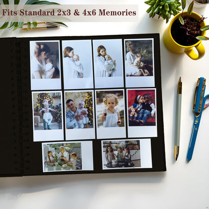 DIY Scrapbook Album 10x10 Inch 40 Pages (20 Sheets) – Hardcover Kraft Paper Photo Book, Blank Memory Scrap Book for DIY Crafts, Wedding, Anniversary, Black