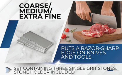 Ultra Sharp Diamond Sharpening Stone Set - 8 x 3 Coarse/Medium/Extra Fine