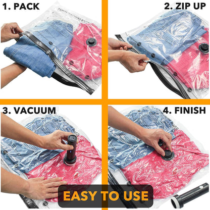 SpaceAid Vacuum Seal Bags - 24 Pack Travel Compression Bags with Electric Pump for Luggage & Clothing
