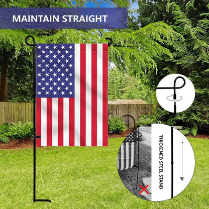 YEAHOME 3PC Garden Flag Holder Stand, Weather-Proof Metal Flagpole with Clip for Outdoor Decor