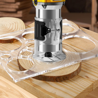 Monliful 10 * 7.9 inches 13 in 1 Router Jig Kit for Woodworking - Bowtie, Circle Inlay & Decorative Templates