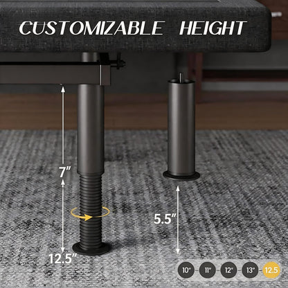 kaipuyiree Adjustable Bed Frame Queen with Massage -Wireless Remote Electric Power Bed Foundation Under-Bed Lighting | Zero Gravity | USB PortsX2 | Height Adjustable Legs