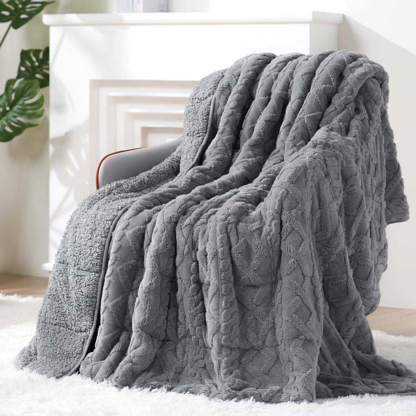 15 lbs (60"x 80", 15 Super Fuzzy Soft Sherpa Fleece Weighted Blanket, Dual Sided Fluffy Heavy Weighted Blankets