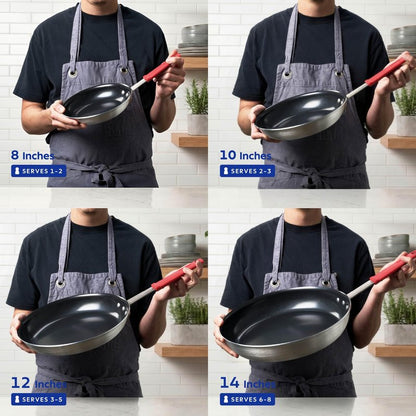 Tramontina Professional 12-Inch Ceramic Non Stick Large Frying Pan, Heavy-Gauge Aluminum Skillet with Ceramic Nonstick Coating, Dishwasher and Oven Safe, Black