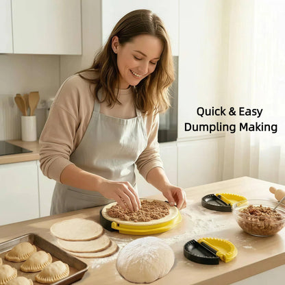 4-in-1 Empanada Maker Press Set (4/6/8/10 Inch), BPA Free Nestable Empanada Mold, Dishwasher Safe Dumpling Maker, Tortilla Sealer & Crimper & Pierogi Maker for Easy Homemade Pastries