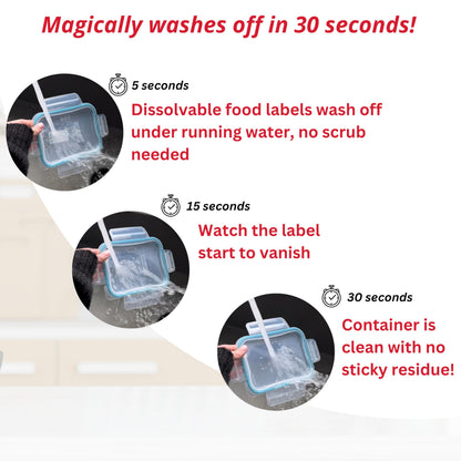 ATL Direct 2x1 Dissolvable Food Labels, 1000 Label Stickers, Bottle Labels for Storage Bins, Sticker Labels for Food containers, (1000, Red)