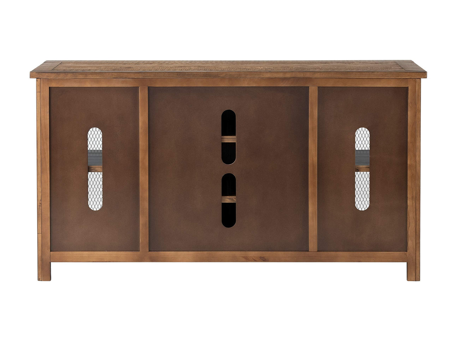 Martin Svensson Home 65" Solid Pine Wood Entertainment Center with Storage. Rustic TV Stand for TVs up to 70." Sliding Doors, Adjustable Shelves & Cable Management – Natural Finish