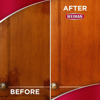 Weiman Cabinet and Wood Cleaner, Shine, Clean and Protect Spray - For Wood Cabinets, Furniture, Tables, Baseboards, Trim and more, 16 oz, 2 PACK with MicroFiber Towel