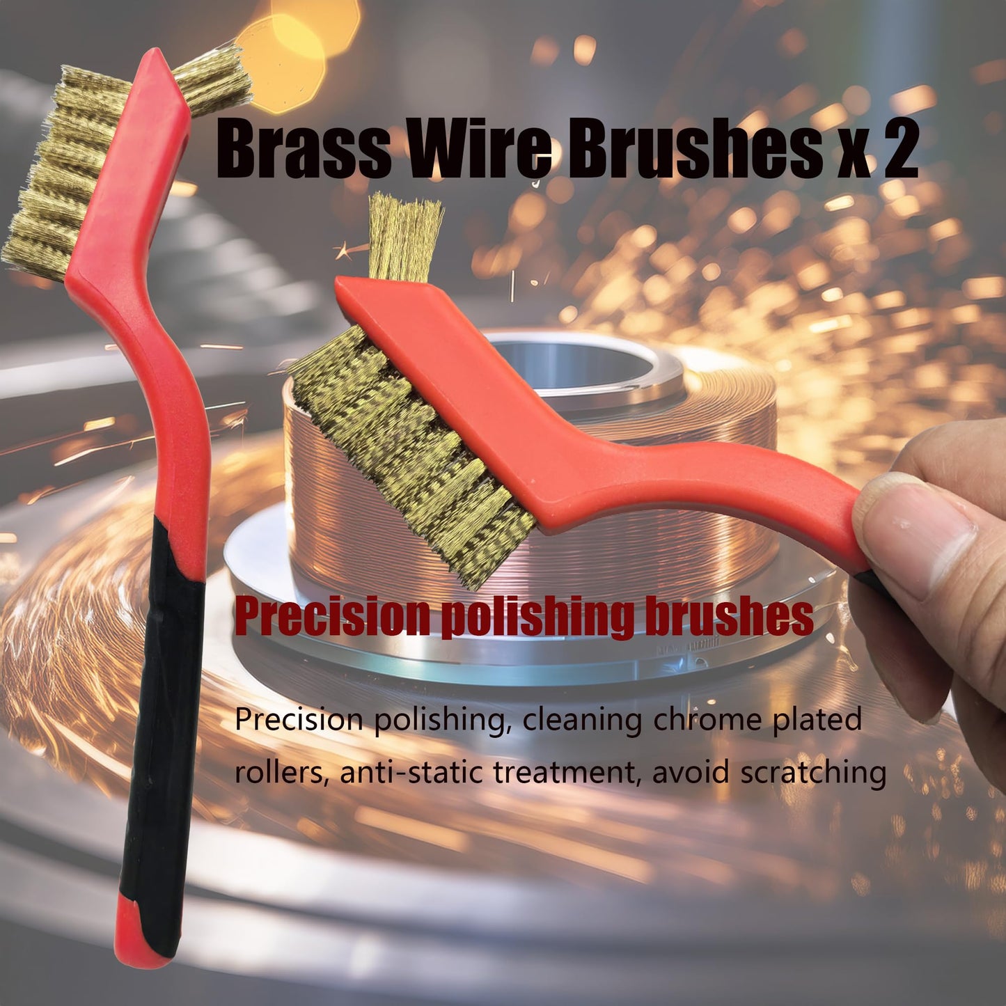 Small Wire Brushes Set for Cleaning Rust Removal in Holes, 6pcs Brass/Stainless Steel/Nylon Brushes