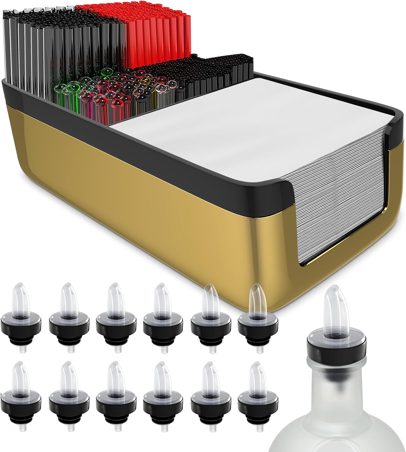 12 12 Esatto Professional Bar Products Premium Bar Caddy (Gold), Used to Easily Organize Bar Items and Workspace