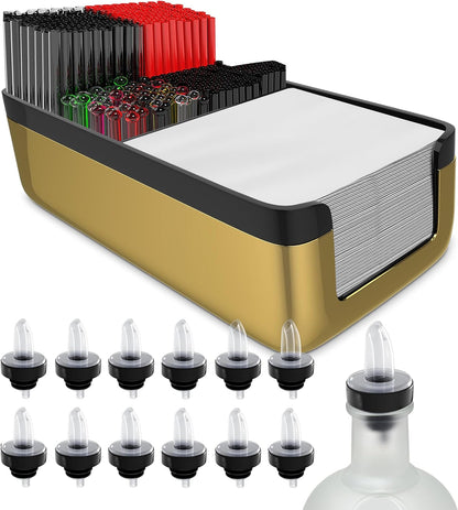 12 12 Esatto Professional Bar Products Premium Bar Caddy (Gold), Used to Easily Organize Bar Items and Workspace
