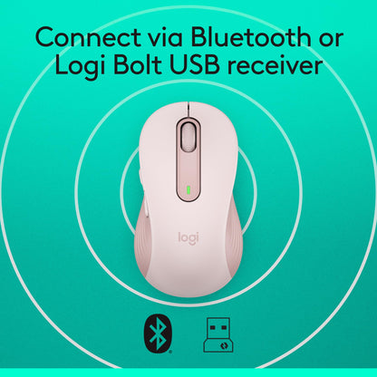 Logitech Wireless Mouse Signature M650 L Full Size - Large Hands, 2-Year Battery, Silent Clicks, Customizable Buttons, Bluetooth, PC/Mac/Chromebook - Black, Right-Handed, Large