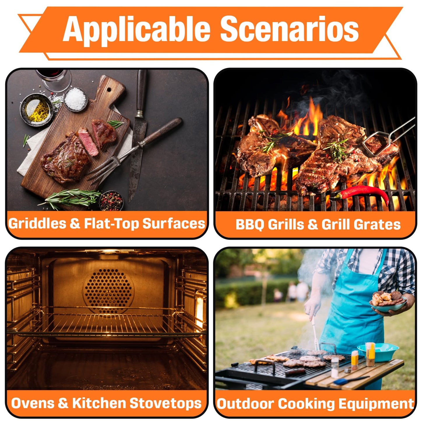 Hyparade 8-Pack Grill Scraper Blades Replacement - Stainless Steel Blades for Griddle & BBQ, Outdoor BBQ Tools & Accessories Blades Included