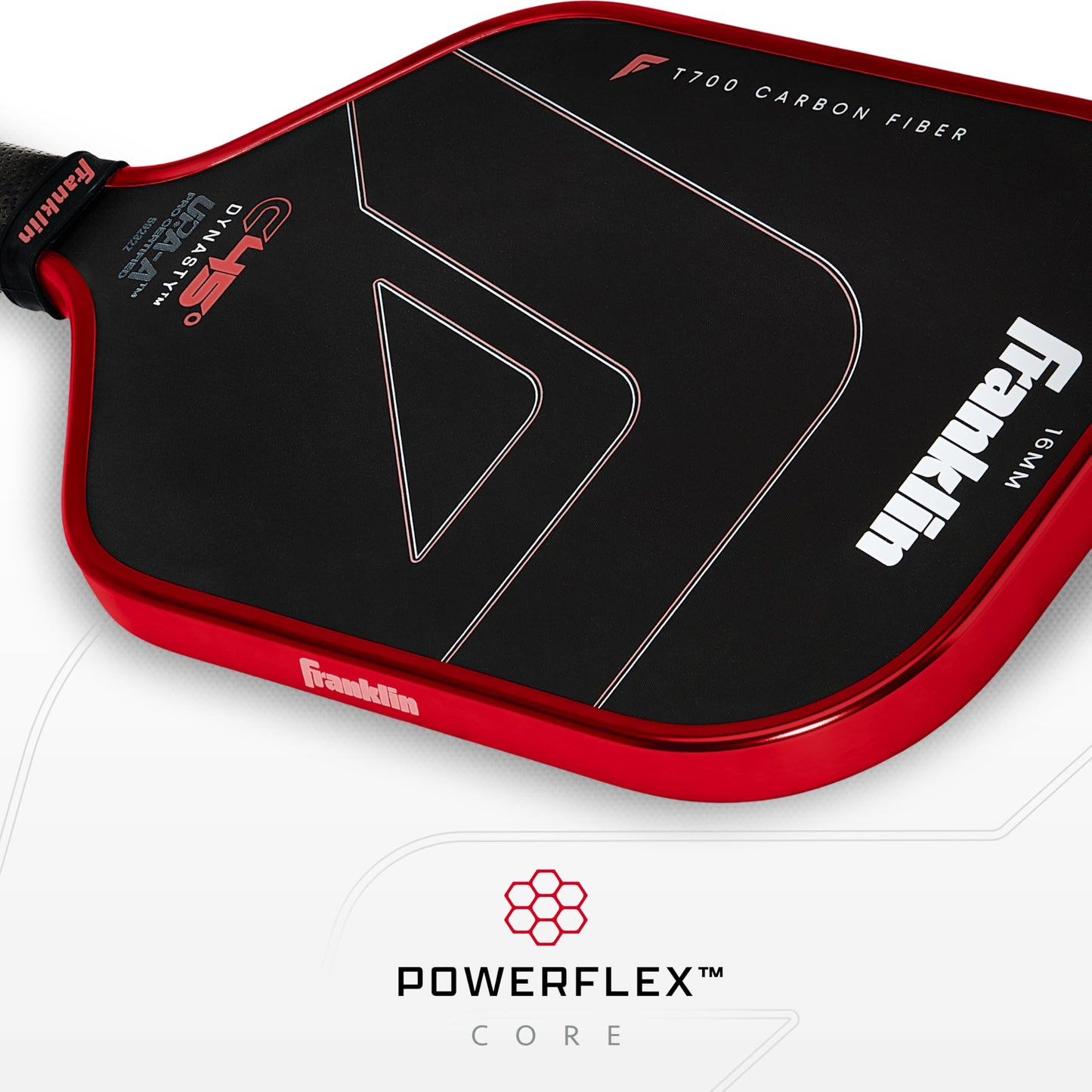 Franklin Sports PRO Pickleball Paddles – C45 Carbon Fiber Series - Official USAP + UPA Approved – Pro Player Design, Dynasty 16MM RED