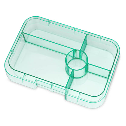 Yumbox Tapas Leakproof Bento Lunch Box - 5-Compartment Bento Container for Adults and Kids; Large Size 9.5x6.9x1.8; (Bali Aqua with Clear Aqua Tray)